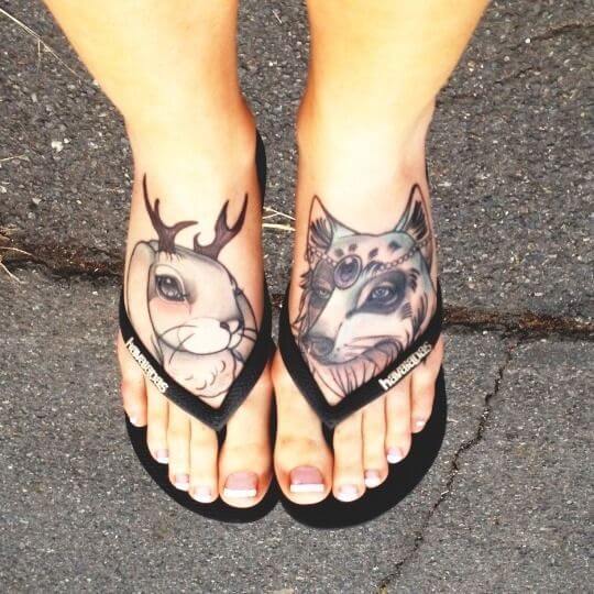 tatuagem no pé new school
