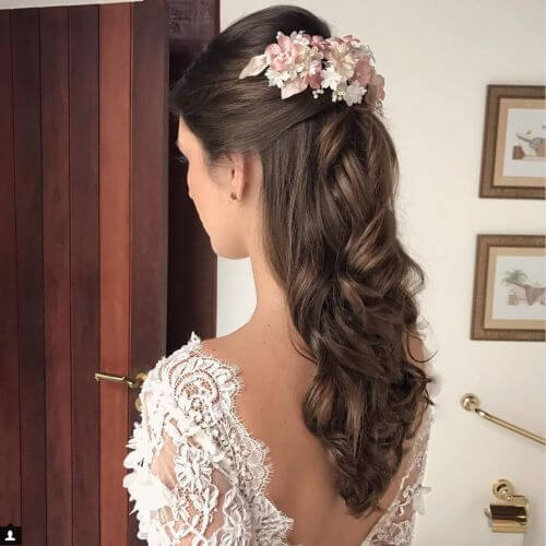 Penteado de Casamento meio solto