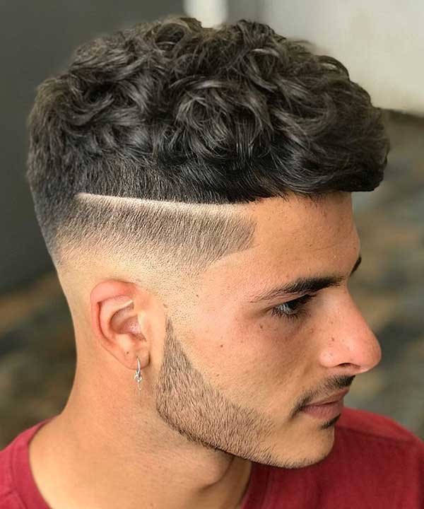 corte de cabelo com listras masculino
