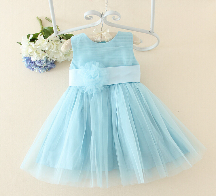 vestido azul de batizado