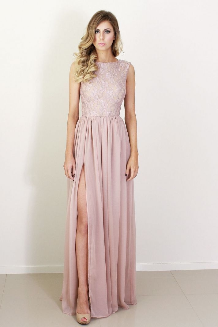 Vestido longo com caimento seco