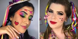 maquiagem de festa junina coração nas bochechas