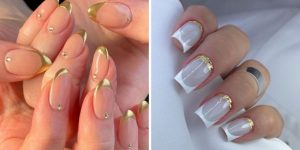 Virou obsessão nos salões descubra 3 ideias de unhas douradas com francesinha