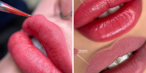 Micropigmentação Labial. Foto aparece lábios